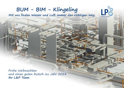 BIM Modell mit Weihnachtswünschen 2023